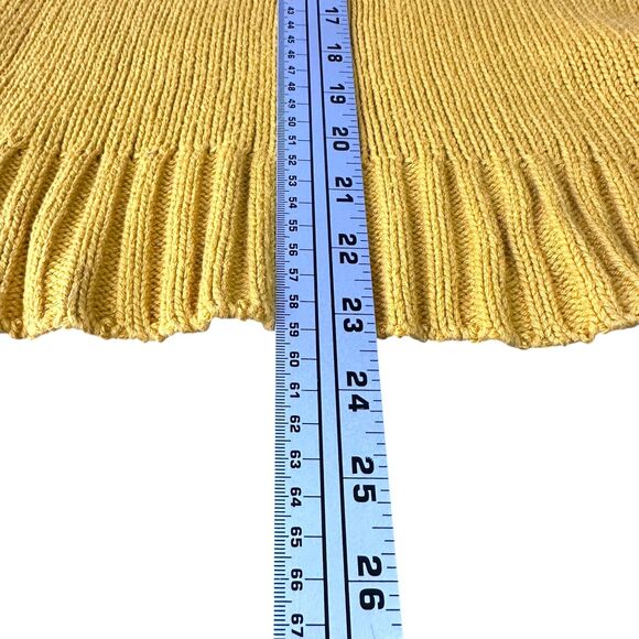J.Crew Always Oarsman Roll Neck Sweater Womens Small Mustard 100% Cotton Knitted - Picture 9 of 9